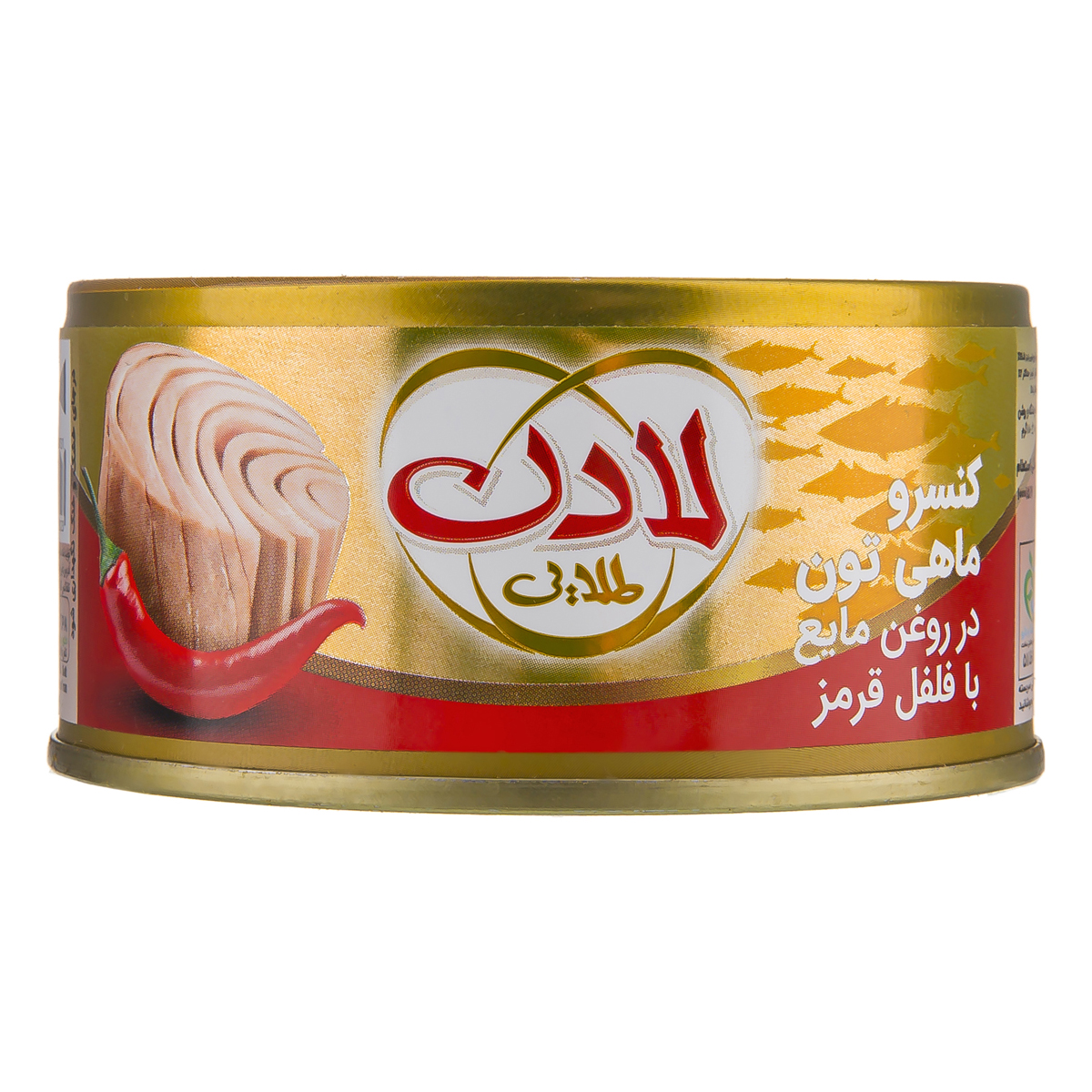 کنسرو ماهی تون در روغن مایع با فلفل قرمز 180 گرمی لادن طلایی