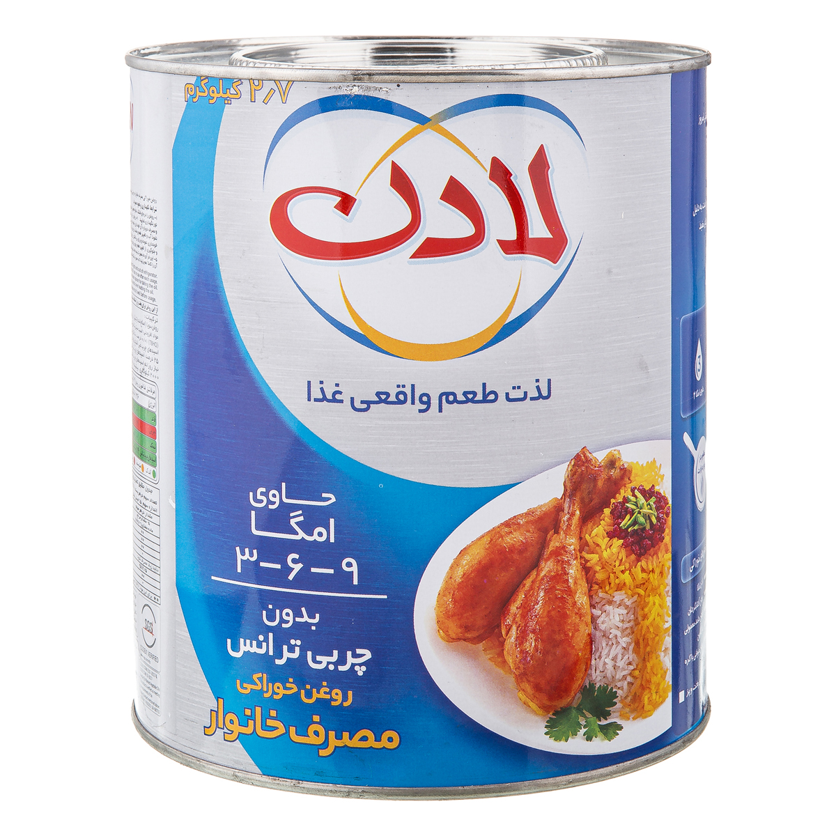 روغن بدون چربی ترانس حاوی امگا سه، شش و نه 2700 گرمی لادن