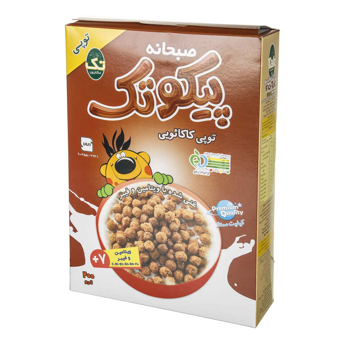 صبحانه پیکوتک توپی شکلاتی 200 گرمی تک ماکارون