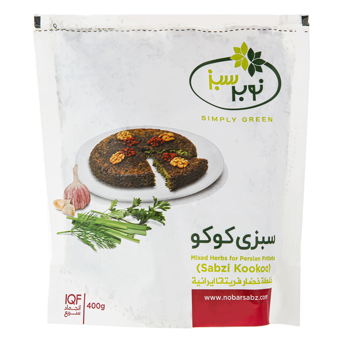 سبزی کوکو منجمد 400 گرمی نوبر سبز