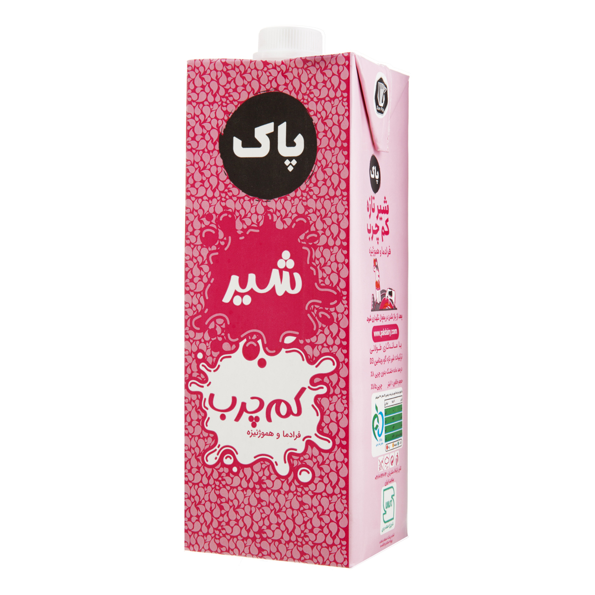 شیر فرادما کم چرب 1 لیتری پاک