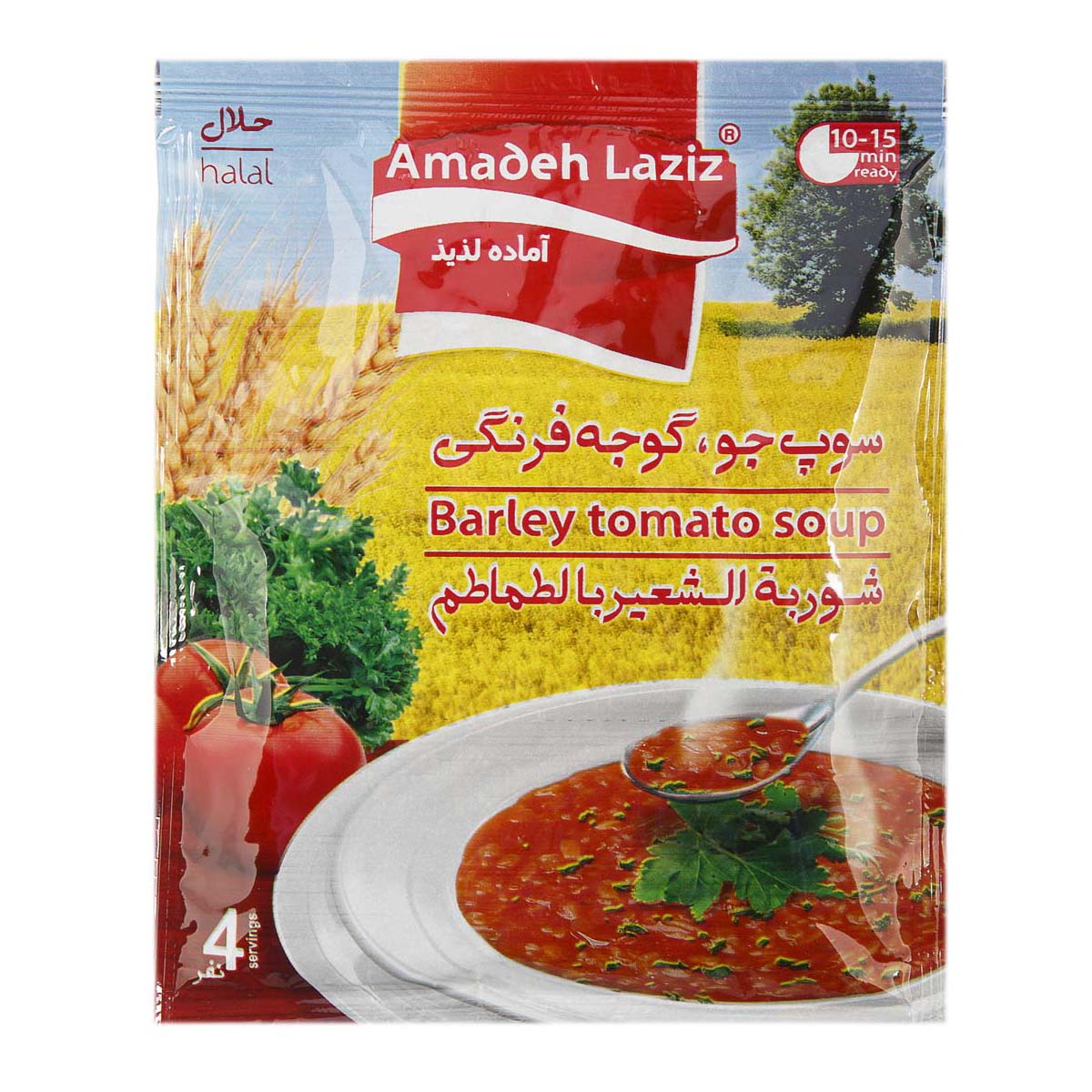 سوپ جو و گوجه فرنگی 65 گرمی آماده لذیذ